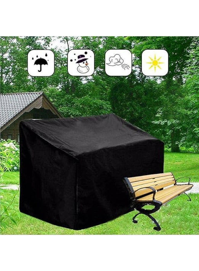 غطاء كنبة فناء من قماش اوكسفورد مقاوم للماء والرياح والأشعة فوق البنفسجية بتصميم كبير الحجم شديد التحمل ومضاد للتمزق، مقاس 150×150×100 سم، أسود - Image 4